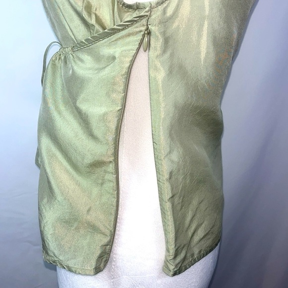 Emporio Armani scoop neck sleeveless silk blouse waist cinch panels Sz S - Picture 5 of 13